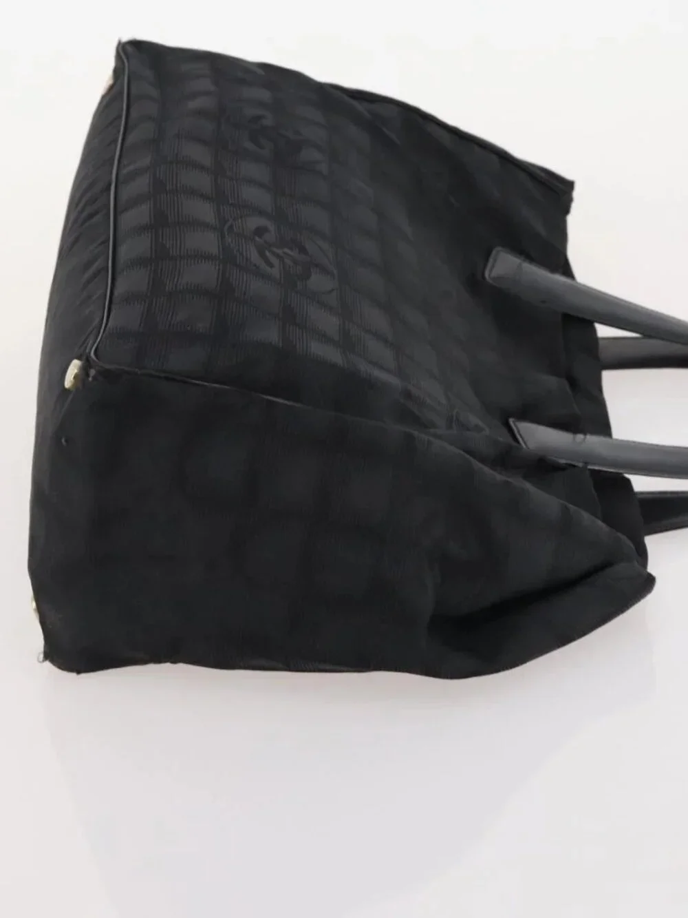 CHANEL New Travel Line Tote Bag Nylon 3 Set Black CC Auth 176442